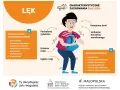 Ilustracja pokazuje objawy somatyczne lęku: drżenie ciała, pochyloną sylwetkę, ugięte nogi, pocenie się, przyspieszony oddech, ból brzucha.
