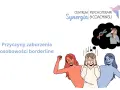 Ilustracja przedstawia emocjonalne zmagania związane z zaburzeniem osobowości borderline. Widać trzy postacie, symbolizujące różne stany emocjonalne, oraz myśl o genetycznych przyczynach.