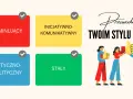 Ilustracja przedstawia cztery kolorowe prostokąty z nazwami typów osobowości i grupę ludzi z kciukami w górę.