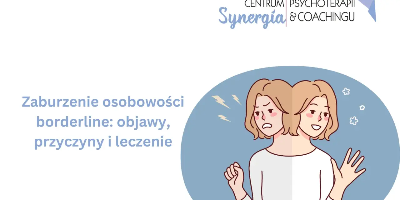 Zaburzenie osobowości borderline (BPD) to trudność w stabilnym odczuwaniu emocji, co widać na grafice przedstawiającej dwie twarze o skrajnie różnych nastrojach.