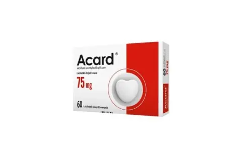 Opakowanie Acardu 75 mg, 60 tabletek. Czy Acard można brać profilaktycznie? Warto skonsultować się z lekarzem.