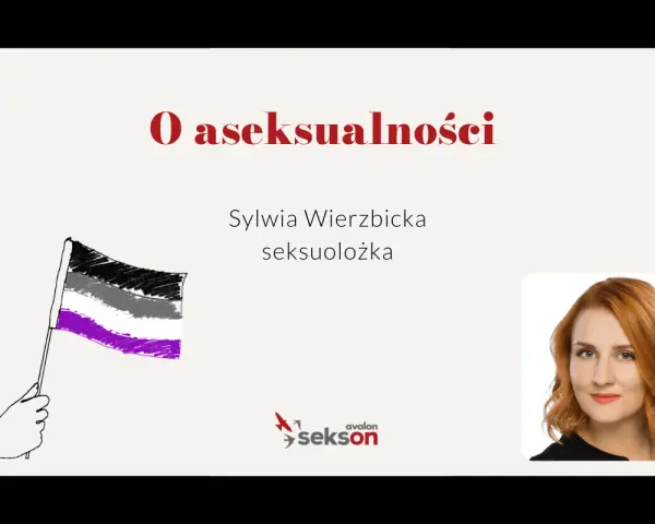 O aseksualności. Sylwia Wierzbicka, seksuolożka, prezentuje flagę aseksualności, symbolizującą cechy osoby aseksualnej.