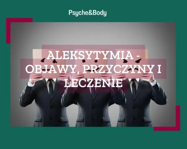 Trzech mężczyzn w garniturach trzyma kartony z uśmiechniętymi buźkami, symbolizując aleksytymia - co to za stan?