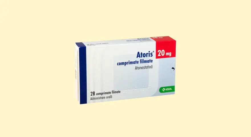 Pudełko leku Atoris 20 mg. Czy atoris można dzielić? Informacja na opakowaniu nie wskazuje na możliwość dzielenia tabletek.