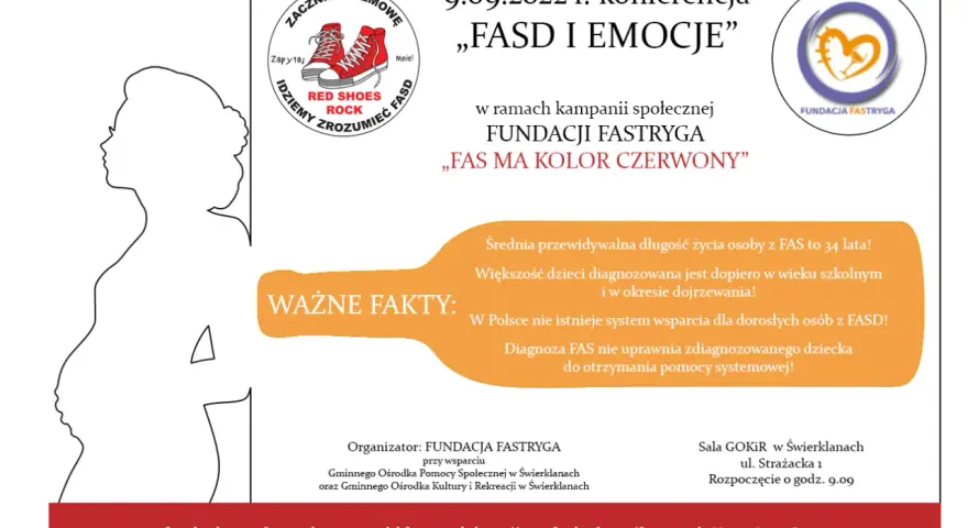 Konferencja "FASD i Emocje" 9.09.2022. Ważne fakty o FAS dla dorosłych i dzieci. Kampania Fundacji Fastryga.