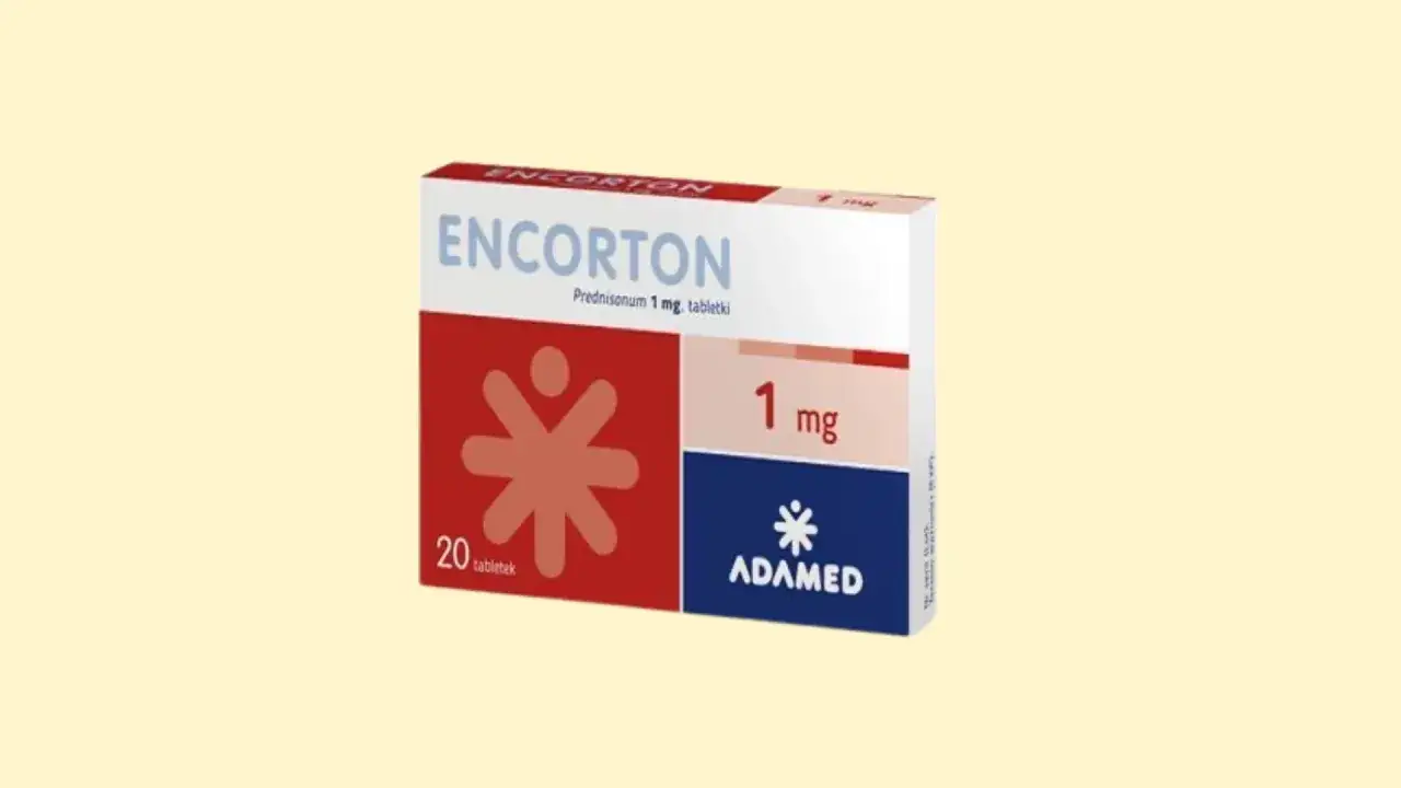 Opakowanie leku Encorton 1 mg. Szybko działa, przynosząc ulgę. Zawiera 20 tabletek.